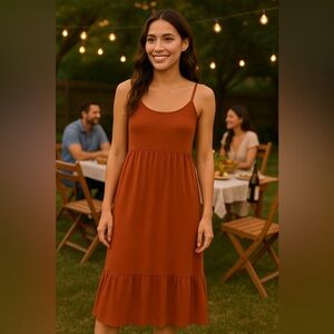 Madewell triblend cami empire tiered midi‎ dress boho festival